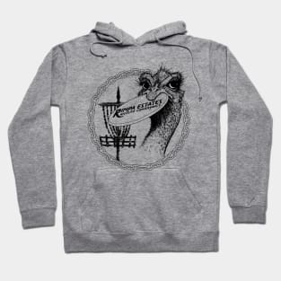 Rimpa Disc Golf Ostrich, BLACK PRINT Hoodie